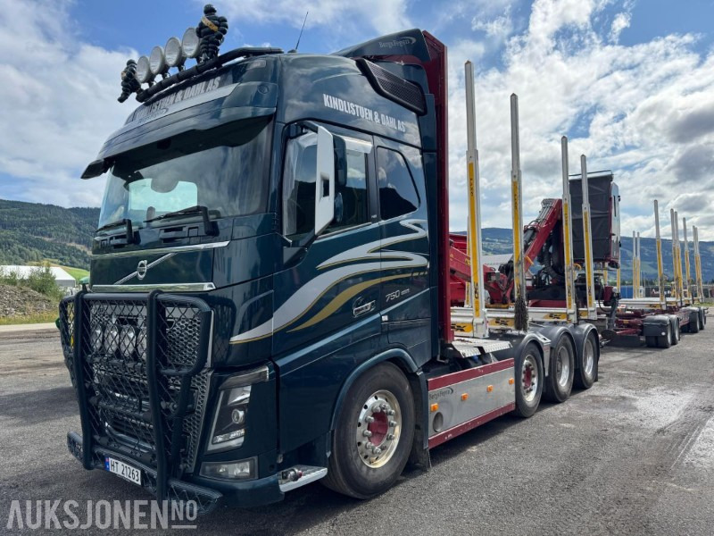 2018 Volvo FH16 8X4 komplett tømmerbil med kran og henger. - Truk logging, Truk derek: gambar 1 2018 Volvo FH16 8X4 komplett tømmerbil med kran og henger. - Truk logging, Truk derek: gambar 1