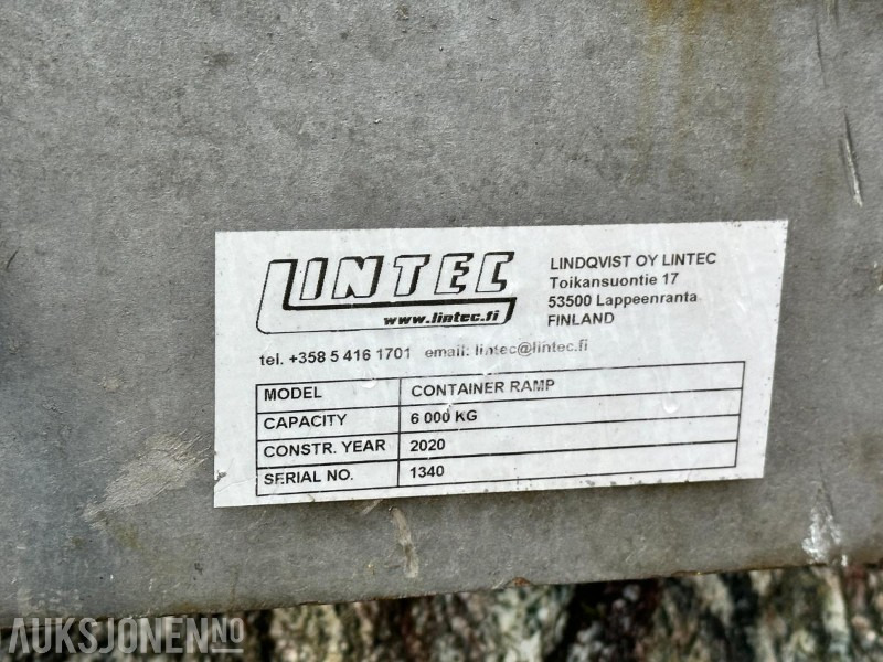 2020 Lintec container-rampe, kap 6000 kg - Membangun inventaris: gambar 5 2020 Lintec container-rampe, kap 6000 kg - Membangun inventaris: gambar 5