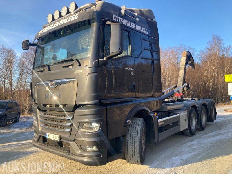 2021 MAN TGX krokbil med dumperkasse og kranflak. 8X4 EURO 6 - Hook lift: gambar 2 2021 MAN TGX krokbil med dumperkasse og kranflak. 8X4 EURO 6 - Hook lift: gambar 2