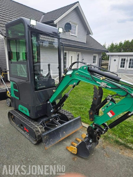 2025 Andre 2025 Cartiwell CW-10 minigraver – lukket hytte – kun 9,8 timer – flere redskap - Ekskavator: gambar 3 2025 Andre 2025 Cartiwell CW-10 minigraver – lukket hytte – kun 9,8 timer – flere redskap - Ekskavator: gambar 3