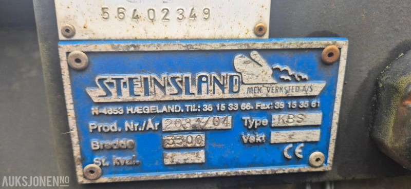 2004 Steinsland KBS 3300 brøyteskjær - Lampiran untuk Peralatan konstruksi: gambar 2 2004 Steinsland KBS 3300 brøyteskjær - Lampiran untuk Peralatan konstruksi: gambar 2
