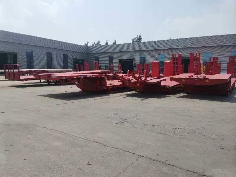 Semi-trailer low bed baru ZHICHENG Semi Flat Bed Low Bed in New or Used with 3 Axles 4 Axles: gambar 9