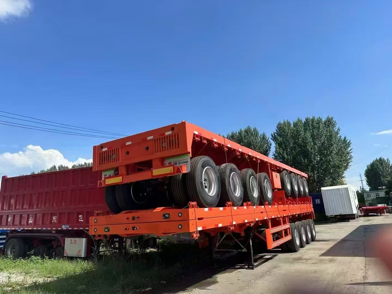 Semi-trailer low bed baru ZHICHENG Semi Flat Bed Low Bed in New or Used with 3 Axles 4 Axles: gambar 27