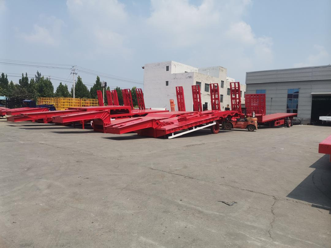 Semi-trailer low bed baru ZHICHENG Semi Flat Bed Low Bed in New or Used with 3 Axles 4 Axles: gambar 7