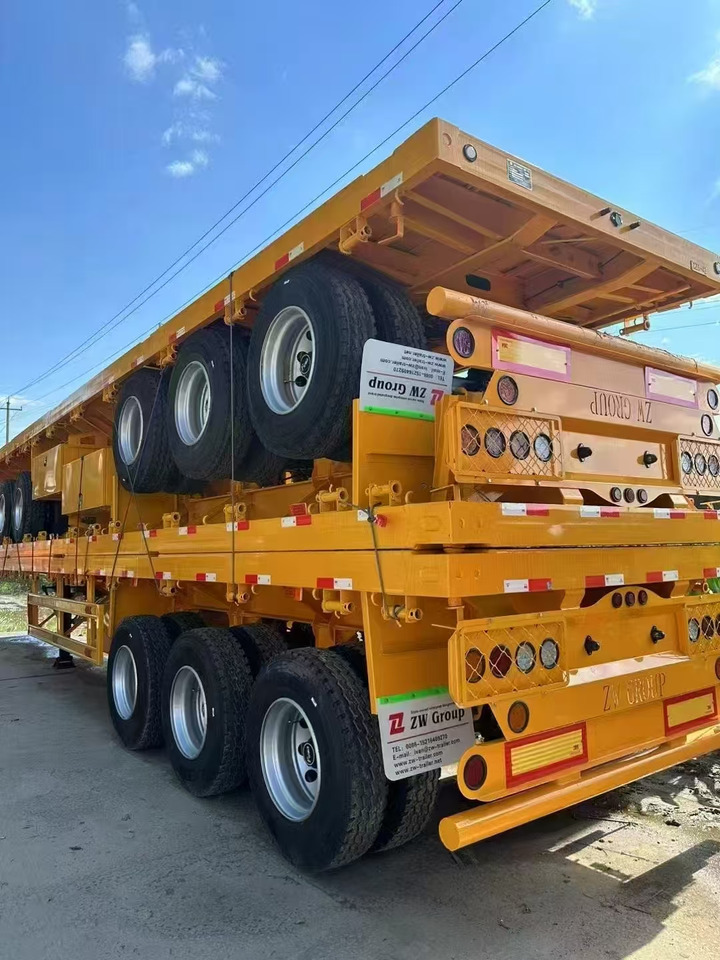 Semi-trailer low bed baru ZHICHENG Semi Flat Bed Low Bed in New or Used with 3 Axles 4 Axles: gambar 28