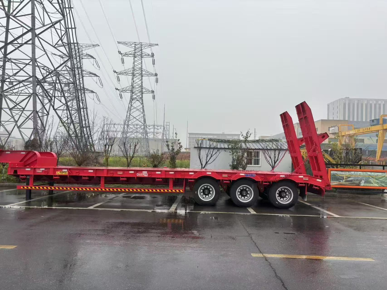Semi-trailer low bed baru ZHICHENG Semi Flat Bed Low Bed in New or Used with 3 Axles 4 Axles: gambar 21