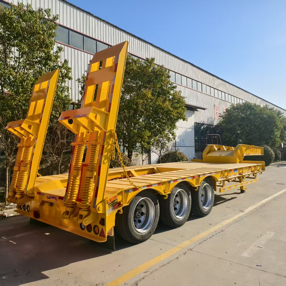 Semi-trailer low bed baru ZHICHENG Semi Flat Bed Low Bed in New or Used with 3 Axles 4 Axles: gambar 20