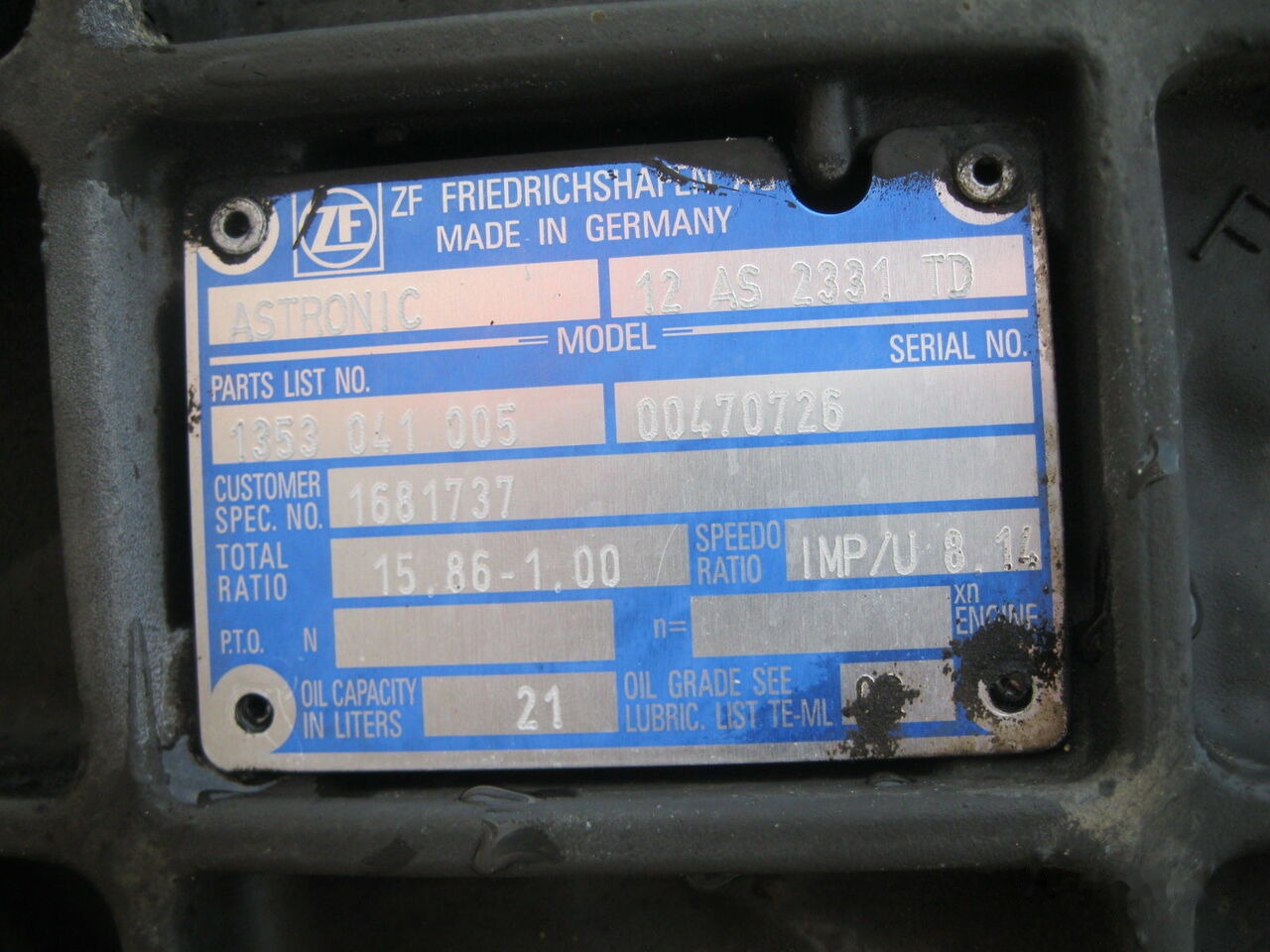 DAF 12AS2331 TD DAF XF 105 - Gearbox untuk Truk: gambar 2 DAF 12AS2331 TD DAF XF 105 - Gearbox untuk Truk: gambar 2