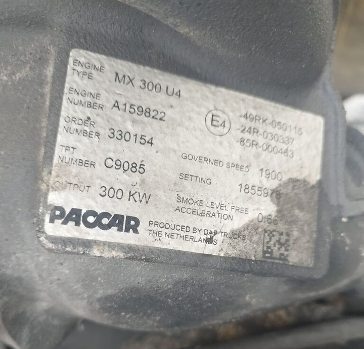DAF MX 300 U4 DAF XF, CF - Mesin untuk Truk: gambar 4 DAF MX 300 U4 DAF XF, CF - Mesin untuk Truk: gambar 4