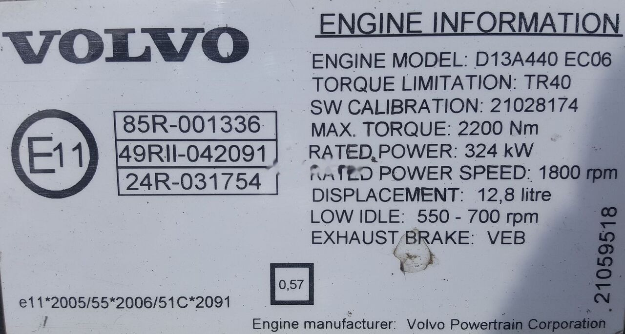 Volvo D13A440 EC06 Volvo FM, FMX - Mesin untuk Truk: gambar 2 Volvo D13A440 EC06 Volvo FM, FMX - Mesin untuk Truk: gambar 2