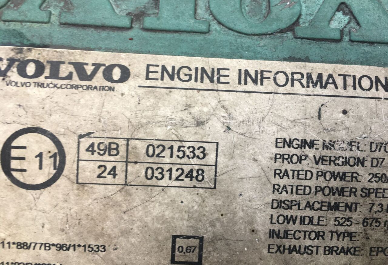 Volvo D7C250 Volvo FM - Mesin untuk Truk: gambar 1 Volvo D7C250 Volvo FM - Mesin untuk Truk: gambar 1