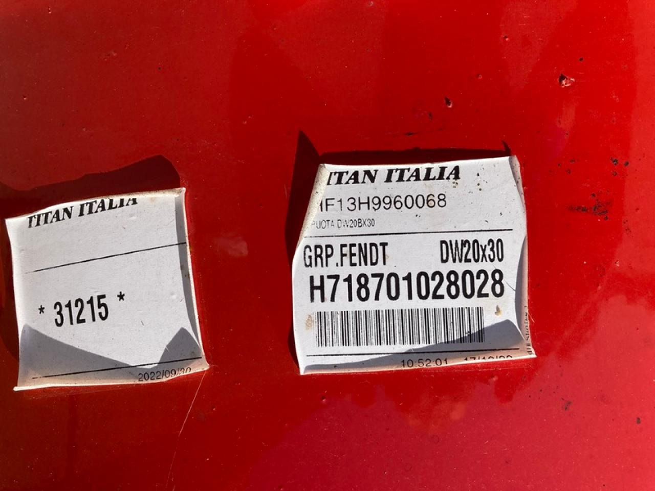FENDT FELGEN DW20X30 - Pelek untuk Peralatan pertanian: gambar 2 FENDT FELGEN DW20X30 - Pelek untuk Peralatan pertanian: gambar 2