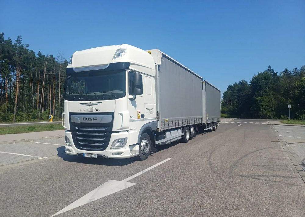 DAF XF 480 SUPER SPACE CAB / ZESTAW TANDEM PRZEJAZDOWY 120 M3 / SSC / ACC /EURO 6 - Truk dengan terpal samping, Trailer dengan terpal samping: gambar 5 DAF XF 480 SUPER SPACE CAB / ZESTAW TANDEM PRZEJAZDOWY 120 M3 / SSC / ACC /EURO 6 - Truk dengan terpal samping, Trailer dengan terpal samping: gambar 5