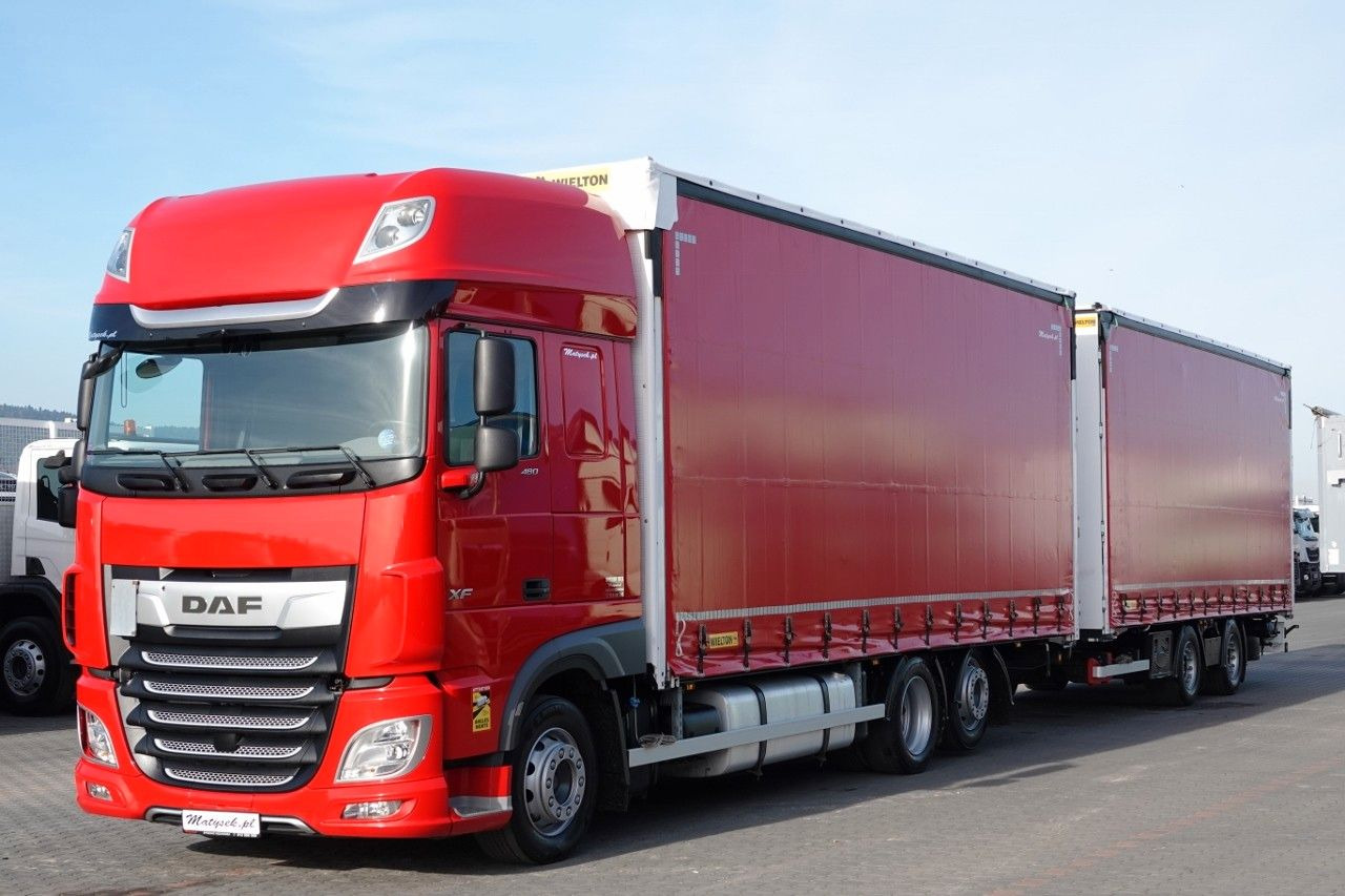 DAF XF 480 / ZESTAW TANDEM / 120 M3 / PRZEJAZDOWY / - Truk dengan terpal samping: gambar 2 DAF XF 480 / ZESTAW TANDEM / 120 M3 / PRZEJAZDOWY / - Truk dengan terpal samping: gambar 2