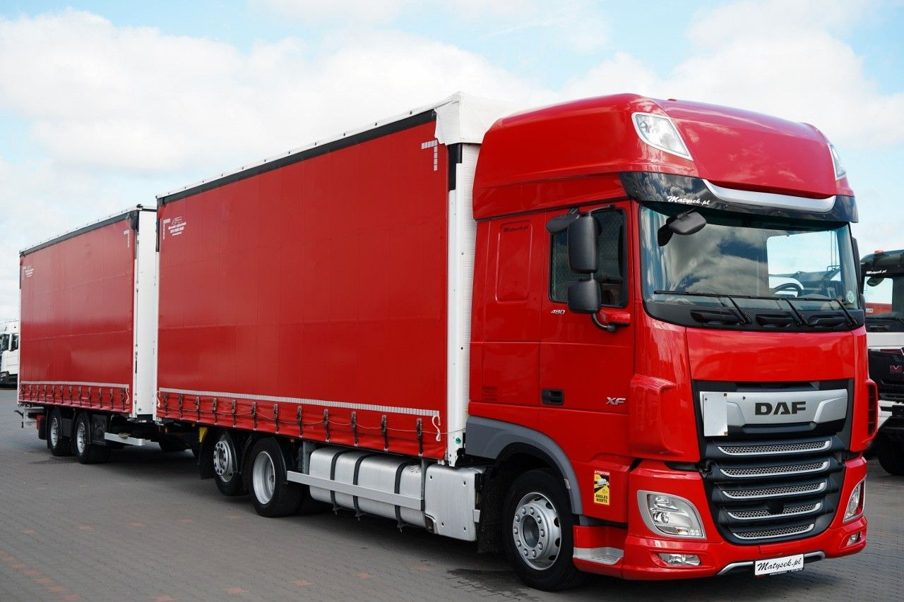 DAF XF 480 / ZESTAW TANDEM / 120 M3 / PRZEJAZDOWY / - Truk dengan terpal samping: gambar 1 DAF XF 480 / ZESTAW TANDEM / 120 M3 / PRZEJAZDOWY / - Truk dengan terpal samping: gambar 1
