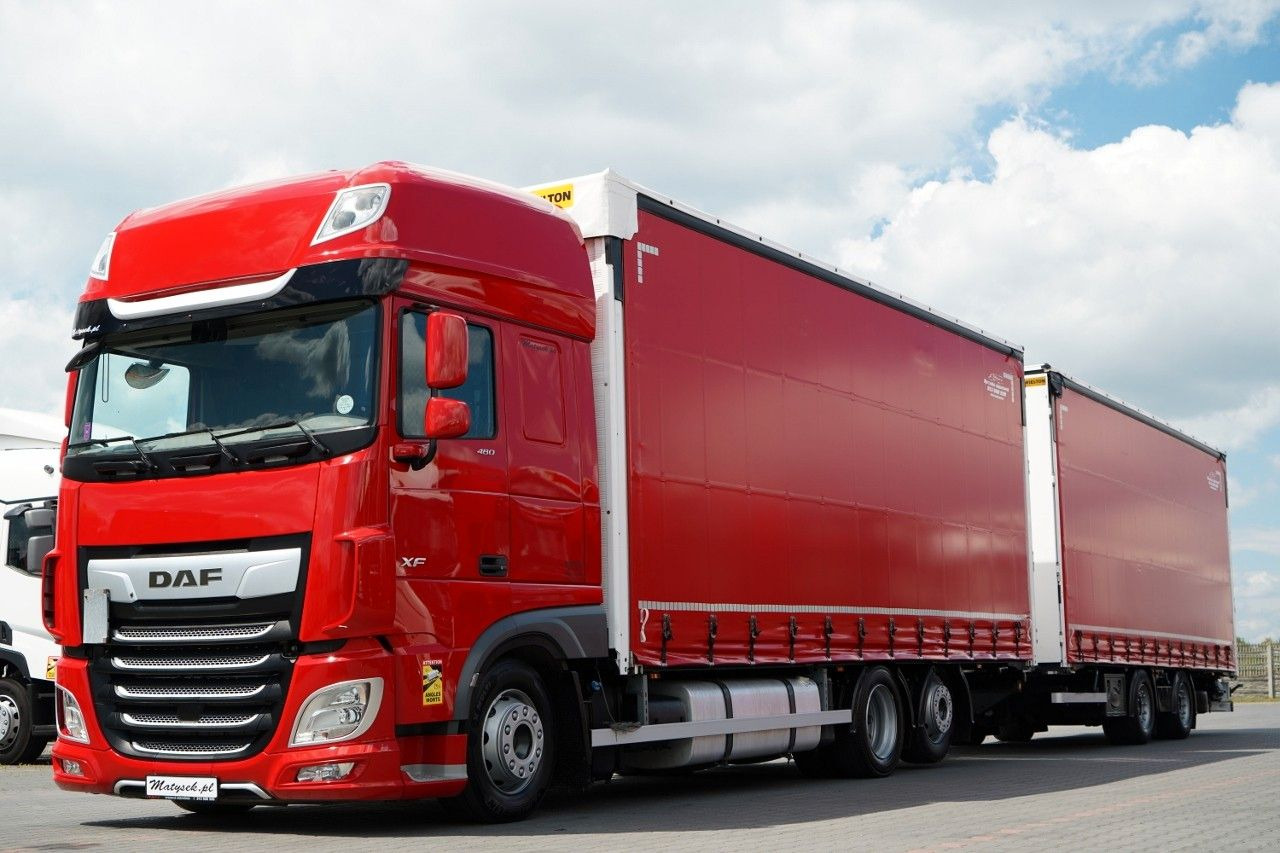 DAF XF 480 / ZESTAW TANDEM 120 M3 / PRZEJAZDOWY / WI - Truk dengan terpal samping: gambar 1 DAF XF 480 / ZESTAW TANDEM 120 M3 / PRZEJAZDOWY / WI - Truk dengan terpal samping: gambar 1