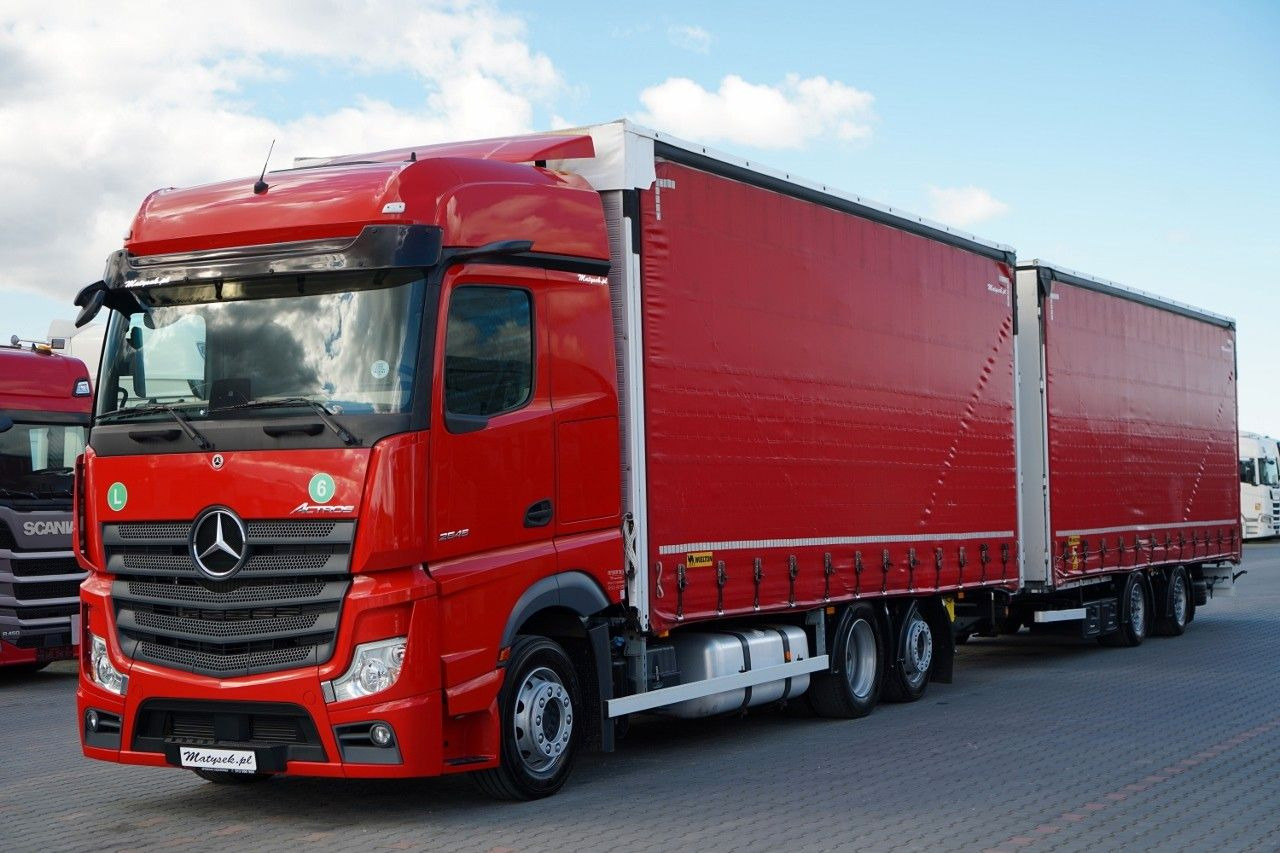 Mercedes-Benz ACTROS 2545 / ZESTAW TANDEM 120 M3 / PRZEJAZDOW - Truk dengan terpal samping: gambar 2 Mercedes-Benz ACTROS 2545 / ZESTAW TANDEM 120 M3 / PRZEJAZDOW - Truk dengan terpal samping: gambar 2