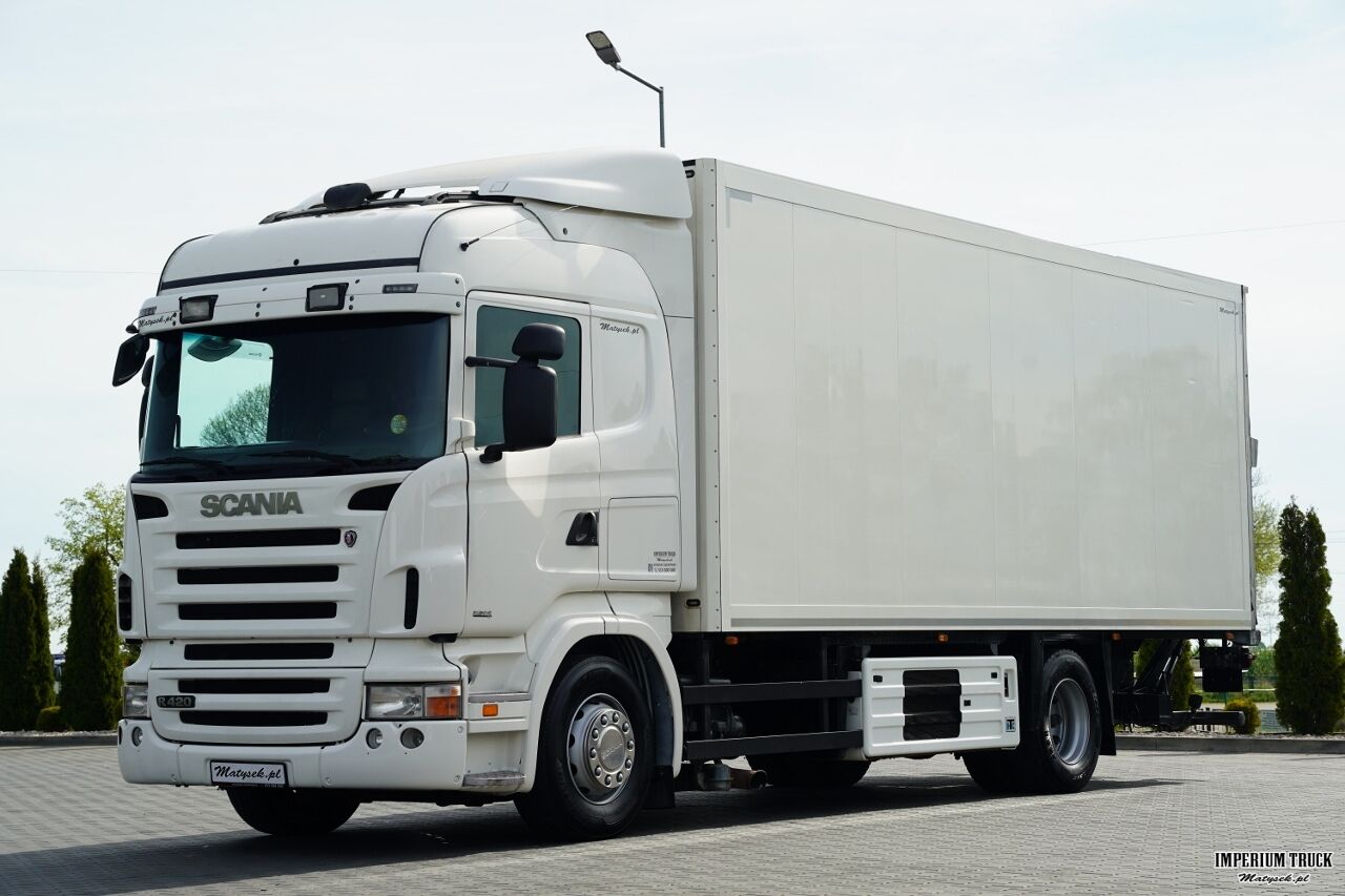 SCANIA R 420 / 4X2 / CHŁODNIA / SOLÓWKA 7,3 m / THERMO KING / WINDA / EPS + SPRZĘGŁO / EURO 5 - Truk berpendingin: gambar 1 SCANIA R 420 / 4X2 / CHŁODNIA / SOLÓWKA 7,3 m / THERMO KING / WINDA / EPS + SPRZĘGŁO / EURO 5 - Truk berpendingin: gambar 1