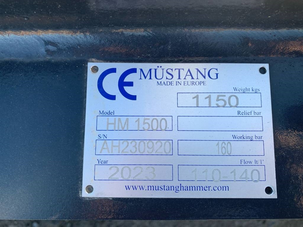 Mustang HM1500 - Palu hidrolik untuk Peralatan konstruksi: gambar 3 Mustang HM1500 - Palu hidrolik untuk Peralatan konstruksi: gambar 3