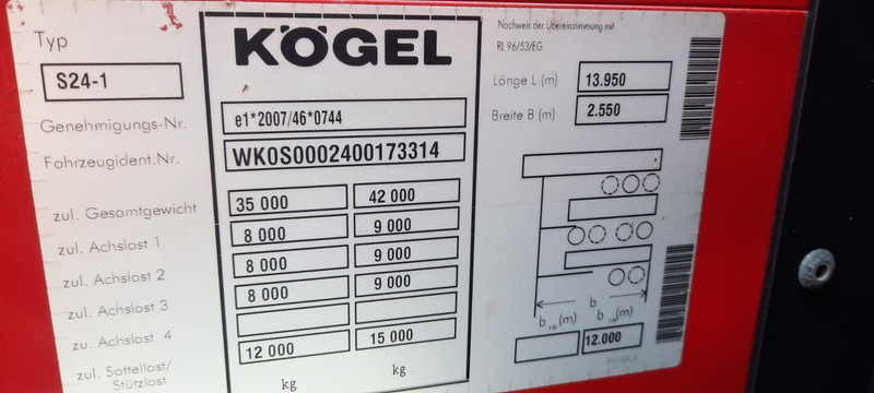 Kögel 3-Achser Tautliener - Semi-trailer dengan terpal samping: gambar 5 Kögel 3-Achser Tautliener - Semi-trailer dengan terpal samping: gambar 5