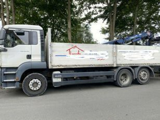 MAN 26.320 Pritsche mit Kran Tirre 170 - Truk flatbed, Truk derek: gambar 3 MAN 26.320 Pritsche mit Kran Tirre 170 - Truk flatbed, Truk derek: gambar 3