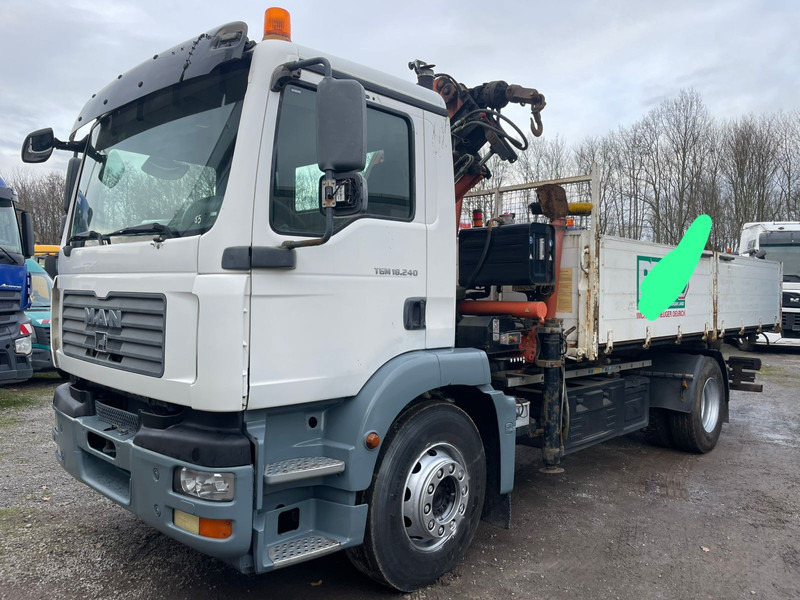 MAN TGM 18.240PS 4x2 3.S-Kipper mit Kran - Truk jungkit, Truk derek: gambar 1 MAN TGM 18.240PS 4x2 3.S-Kipper mit Kran - Truk jungkit, Truk derek: gambar 1