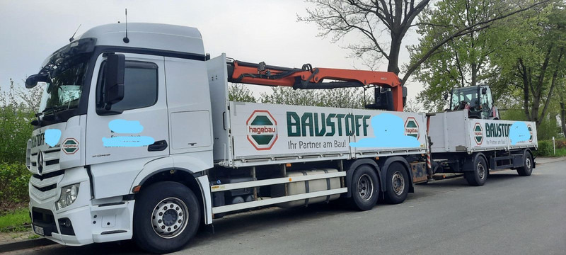 Mercedes-Benz 2545 Actros Pritsche Kran Palfinger PK21001 - Truk flatbed, Truk derek: gambar 1 Mercedes-Benz 2545 Actros Pritsche Kran Palfinger PK21001 - Truk flatbed, Truk derek: gambar 1