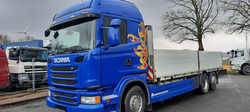 Scania G440 Pritsche 6x2 Kran am Heck vor - Truk flatbed, Truk derek: gambar 1 Scania G440 Pritsche 6x2 Kran am Heck vor - Truk flatbed, Truk derek: gambar 1