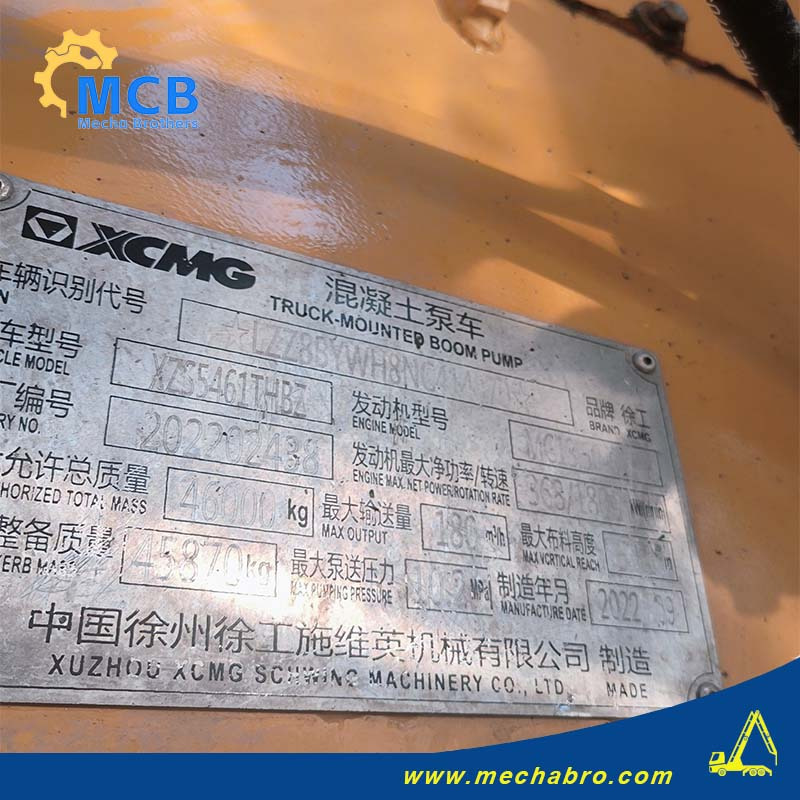 XCMG XZS5461THBZ - Truk pompa beton: gambar 5 XCMG XZS5461THBZ - Truk pompa beton: gambar 5