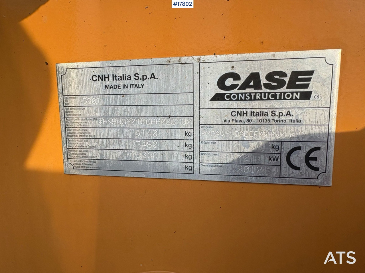 Backhoe loader 2012 Case  580T: gambar 17