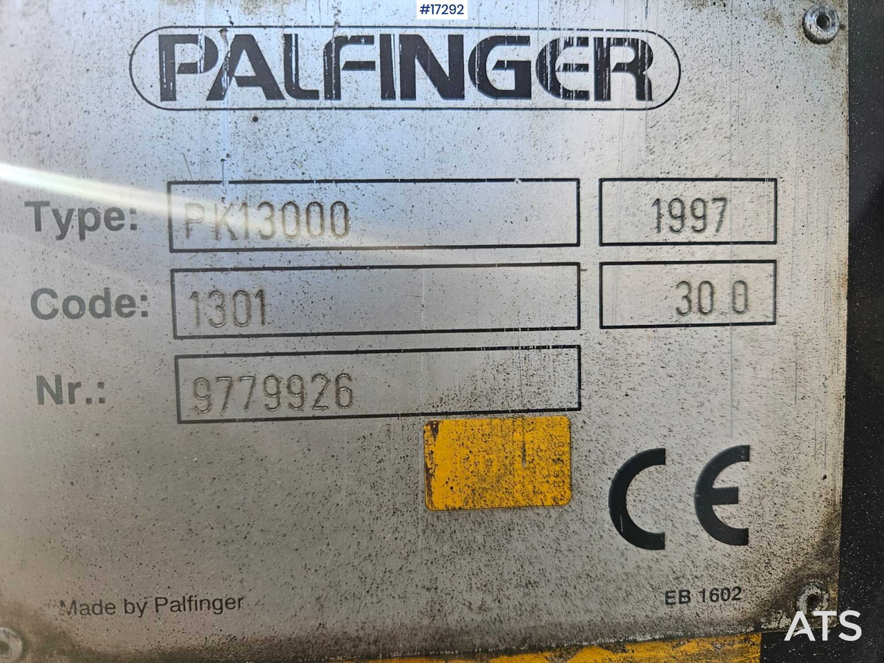PALFINGER PK 13000 hydraulic crane (1997) - Derek pemuat: gambar 4 PALFINGER PK 13000 hydraulic crane (1997) - Derek pemuat: gambar 4