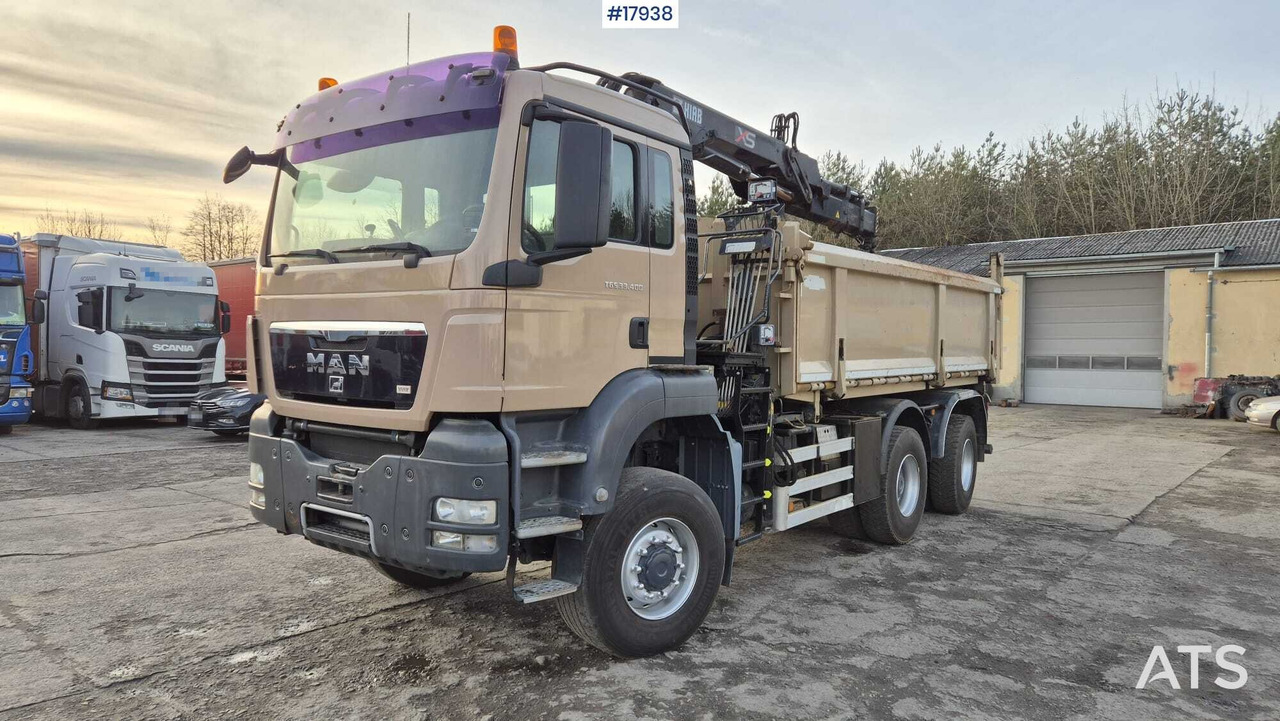 Tipper MAN TGS 33.400 6x4 HDS HIAB 144 DS-2 DUO (2009) - Truk jungkit, Truk derek: gambar 1 Tipper MAN TGS 33.400 6x4 HDS HIAB 144 DS-2 DUO (2009) - Truk jungkit, Truk derek: gambar 1