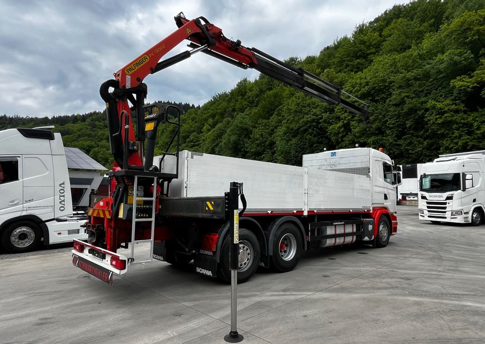 Scania G450 // 6x2// Skrzynia 6.40x2.49 // HDS Palfinger // Oś skrętna podnoszona // - Truk flatbed, Truk derek: gambar 4 Scania G450 // 6x2// Skrzynia 6.40x2.49 // HDS Palfinger // Oś skrętna podnoszona // - Truk flatbed, Truk derek: gambar 4