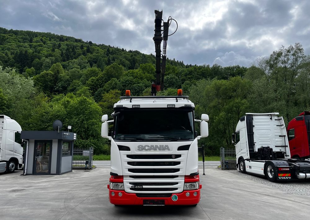 Scania G450 // 6x2// Skrzynia 6.40x2.49 // HDS Palfinger // Oś skrętna podnoszona // - Truk flatbed, Truk derek: gambar 3 Scania G450 // 6x2// Skrzynia 6.40x2.49 // HDS Palfinger // Oś skrętna podnoszona // - Truk flatbed, Truk derek: gambar 3