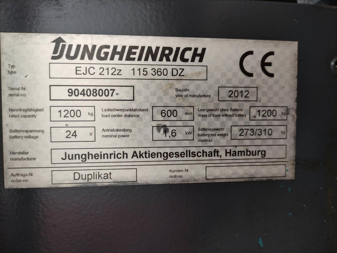 Jungheinrich EJC 212 Z - Penumpuk: gambar 5 Jungheinrich EJC 212 Z - Penumpuk: gambar 5