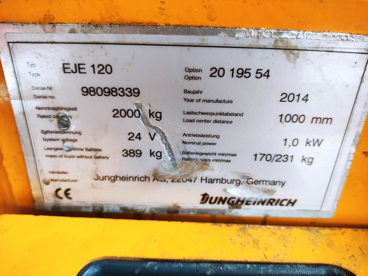 Jungheinrich EJE 120 - Truk pallet: gambar 5 Jungheinrich EJE 120 - Truk pallet: gambar 5
