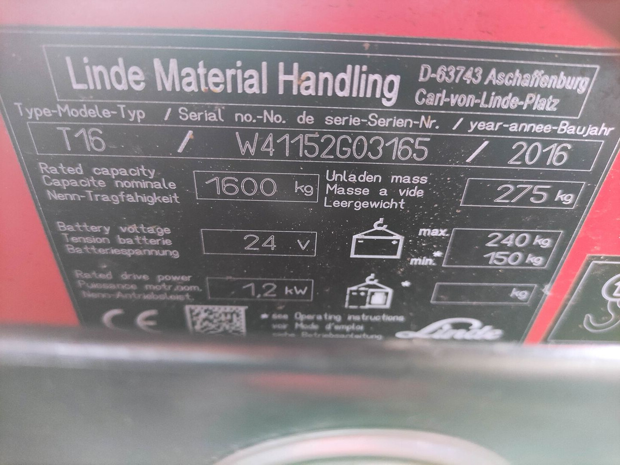 Linde T16-1152 - Truk pallet: gambar 5 Linde T16-1152 - Truk pallet: gambar 5