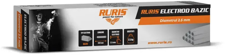 Elektrody podstawowe RURIS 2,5-350mm 2,5kg - Peralatan las: gambar 1 Elektrody podstawowe RURIS 2,5-350mm 2,5kg - Peralatan las: gambar 1