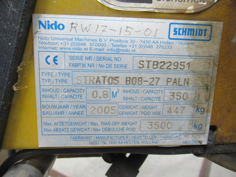 Penyebar pasir/ Garam NIDO - Schmidt STRATOS B08-27 PALN 0,8m3 + 350 L Zoutstrooier: gambar 7