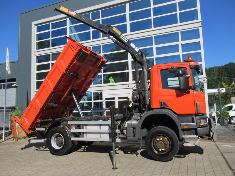 Scania P 114 CB 4x4 HZ 340 3-W. Tipper - 3-S. Kipper + HMF 1063 Crane Kran - Truk jungkit, Truk derek: gambar 3 Scania P 114 CB 4x4 HZ 340 3-W. Tipper - 3-S. Kipper + HMF 1063 Crane Kran - Truk jungkit, Truk derek: gambar 3