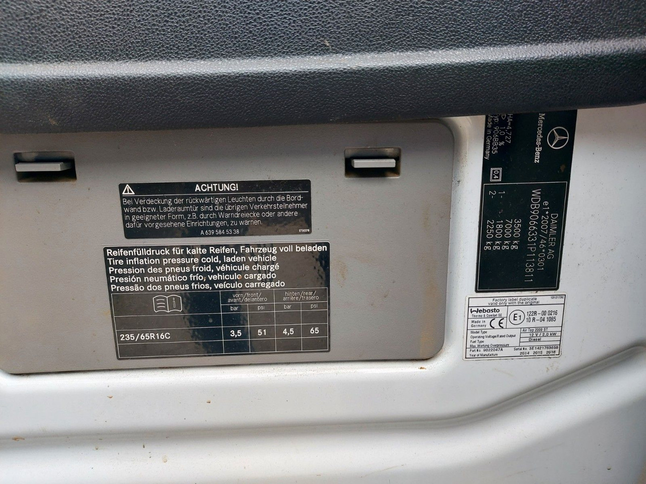Van panel Mercedes-Benz Sprinter II Kasten 316 CDI Klima Standheizung: gambar 25