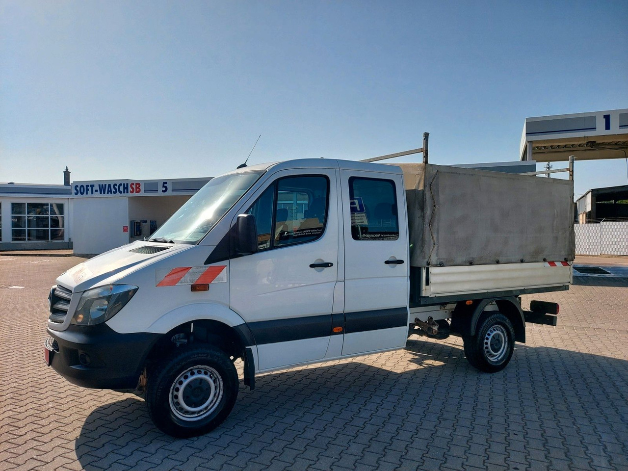 Mercedes-Benz Sprinter II Pritsche DoKa 316 4X4 6Sitze Klima - Van dengan terpal samping, Van kombi: gambar 4 Mercedes-Benz Sprinter II Pritsche DoKa 316 4X4 6Sitze Klima - Van dengan terpal samping, Van kombi: gambar 4