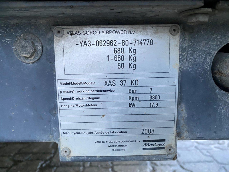 Atlas-Copco XAS 37 kd NVT - Kompresor udara: gambar 5 Atlas-Copco XAS 37 kd NVT - Kompresor udara: gambar 5