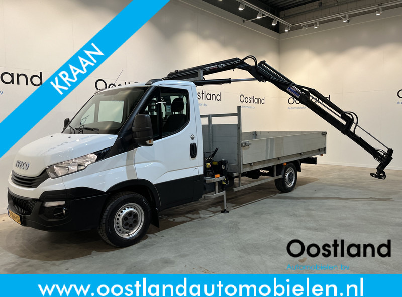 Iveco Daily 35S18 3.0 410 Open Laadbak / Hiab 022-2 Duo kraan / Euro 6 / Airco / Trekhaak 3500 KG / Cruise Control / 3-Zits / 52.750 KM !! - Van flatbed: gambar 1 Iveco Daily 35S18 3.0 410 Open Laadbak / Hiab 022-2 Duo kraan / Euro 6 / Airco / Trekhaak 3500 KG / Cruise Control / 3-Zits / 52.750 KM !! - Van flatbed: gambar 1