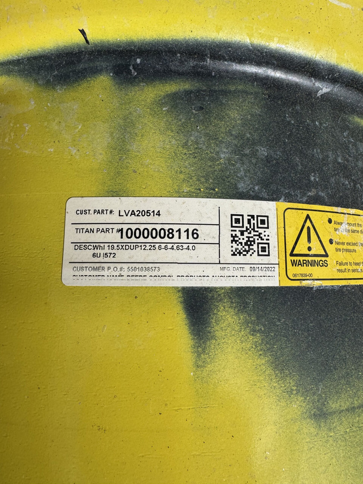 12.5X19.5 Used John Deere Rim - Pelek untuk Peralatan pertanian: gambar 2 12.5X19.5 Used John Deere Rim - Pelek untuk Peralatan pertanian: gambar 2