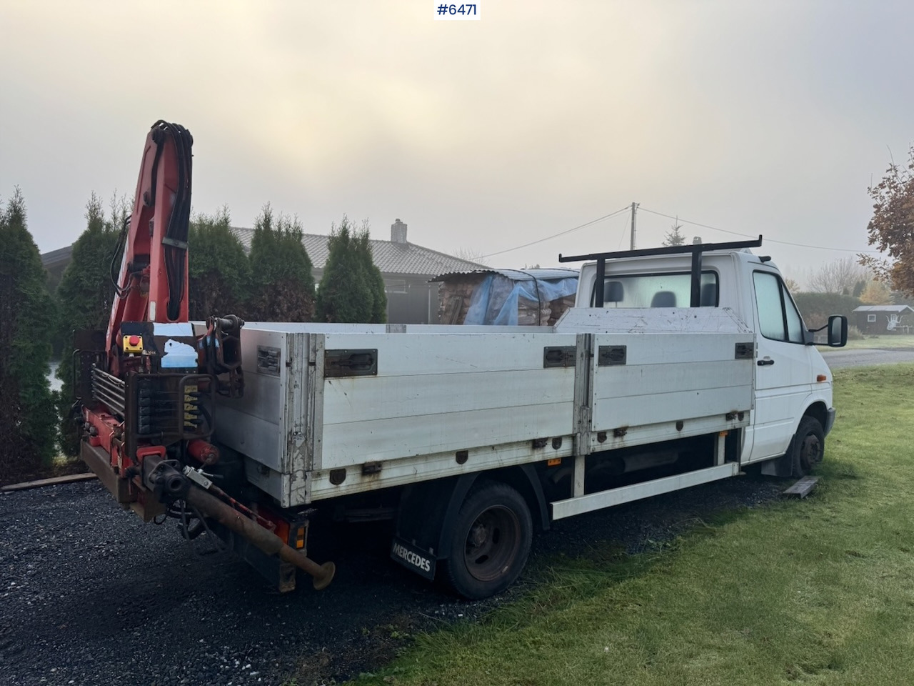 1996 Mercedes 412D Flatbed truck w/ Rear-mounted crane. - Van flatbed: gambar 5 1996 Mercedes 412D Flatbed truck w/ Rear-mounted crane. - Van flatbed: gambar 5