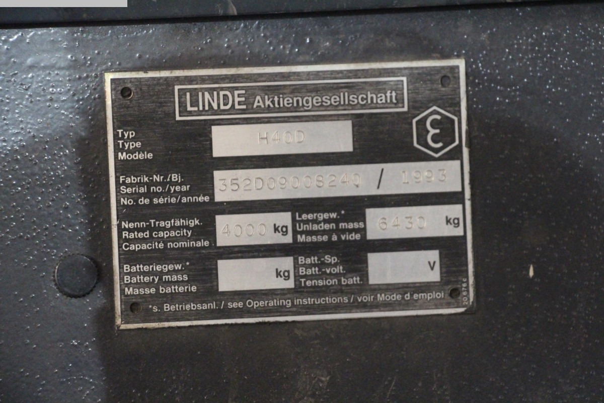 LINDE H40D - Forklift diesel: gambar 4 LINDE H40D - Forklift diesel: gambar 4