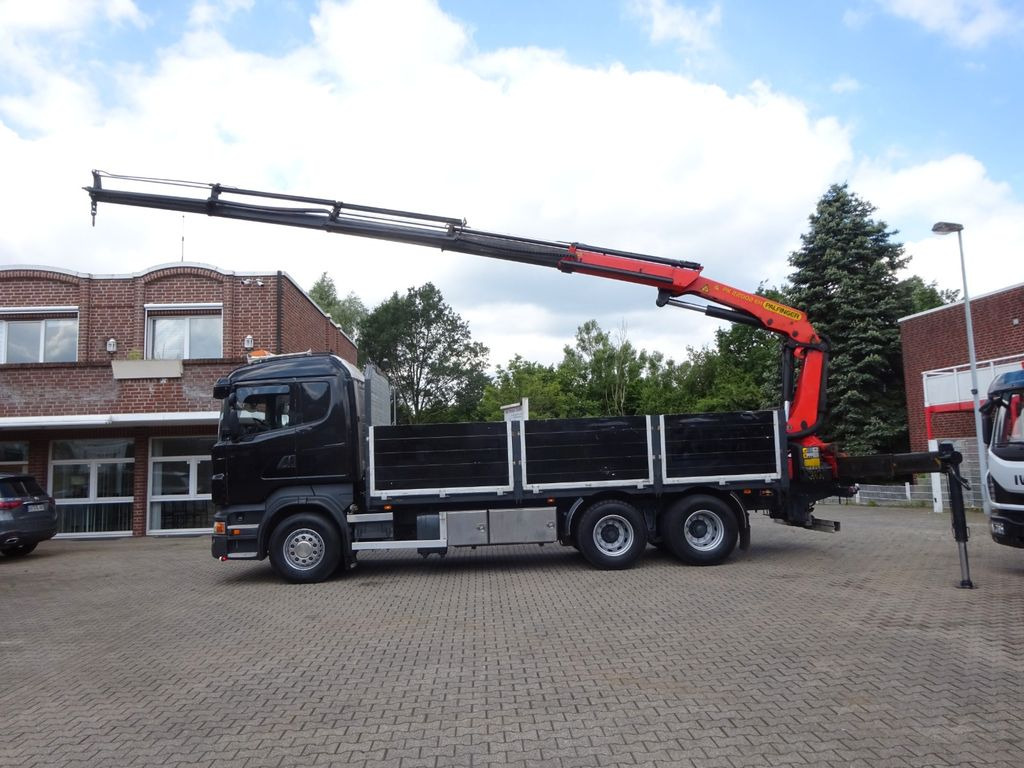 Scania R620 V8 Pritsche + PALFINGER 22002EH Kran Scania R620 V8 Pritsche + PALFINGER 22002EH Kran - Truk derek, Truk flatbed: gambar 1 Scania R620 V8 Pritsche + PALFINGER 22002EH Kran Scania R620 V8 Pritsche + PALFINGER 22002EH Kran - Truk derek, Truk flatbed: gambar 1