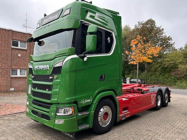Scania S580 V8 MEILLER Abroller  mit Lift+Lenkachse 6x2 - Hook lift: gambar 1 Scania S580 V8 MEILLER Abroller  mit Lift+Lenkachse 6x2 - Hook lift: gambar 1