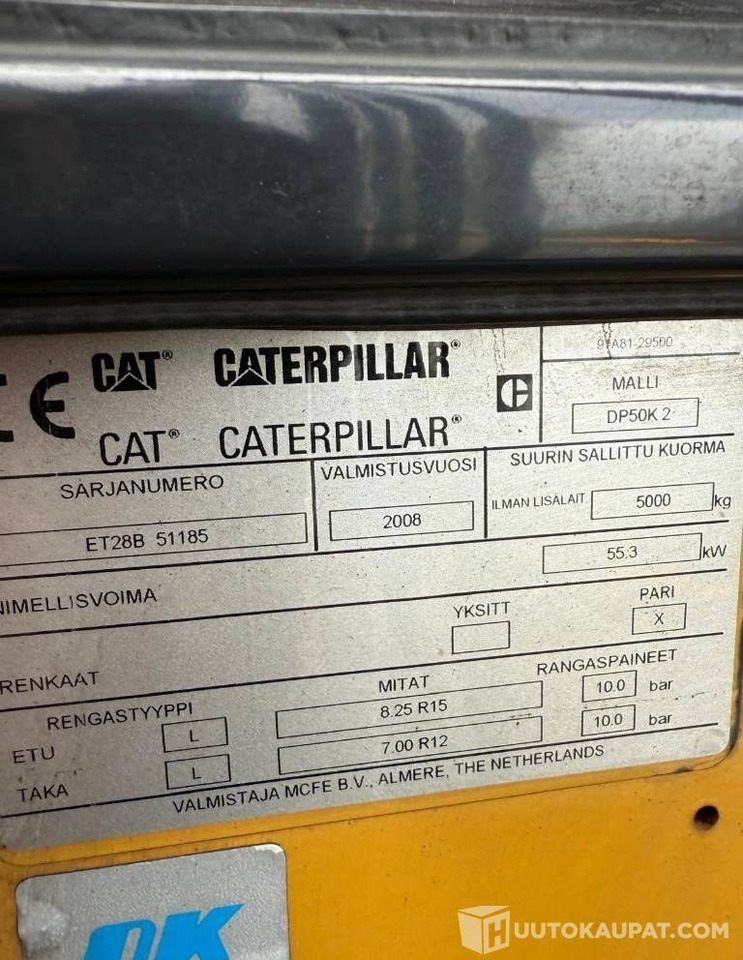Cat DP50K2, 2008, 6 077 h Trukki, Lempäälä - Forklift diesel: gambar 2 Cat DP50K2, 2008, 6 077 h Trukki, Lempäälä - Forklift diesel: gambar 2